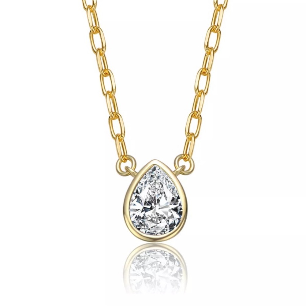 NEW Rachel Glauber pear shaped cubic zirconia necklace.
